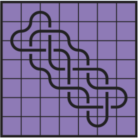 Curved lines on purple background