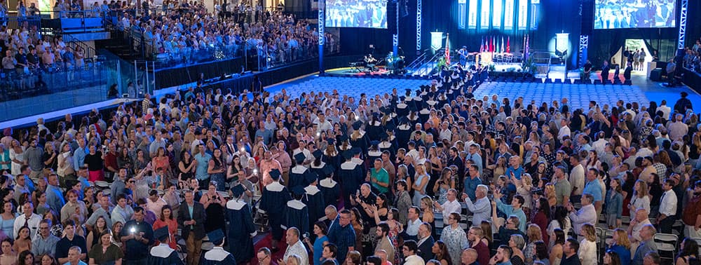 Graduates at commencement