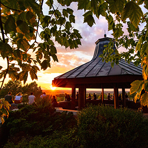 Students watching sunset