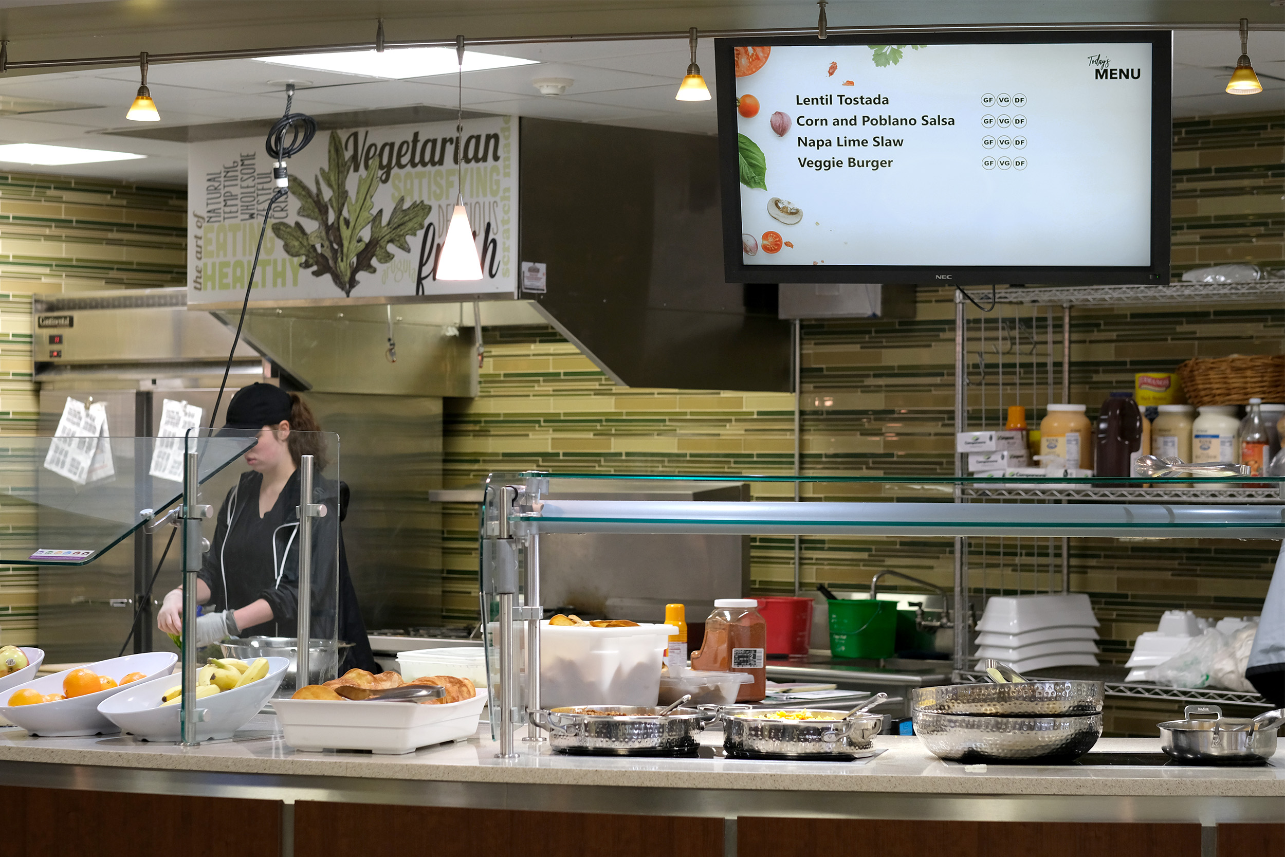 Arugula station at Letchworth Dining Complex