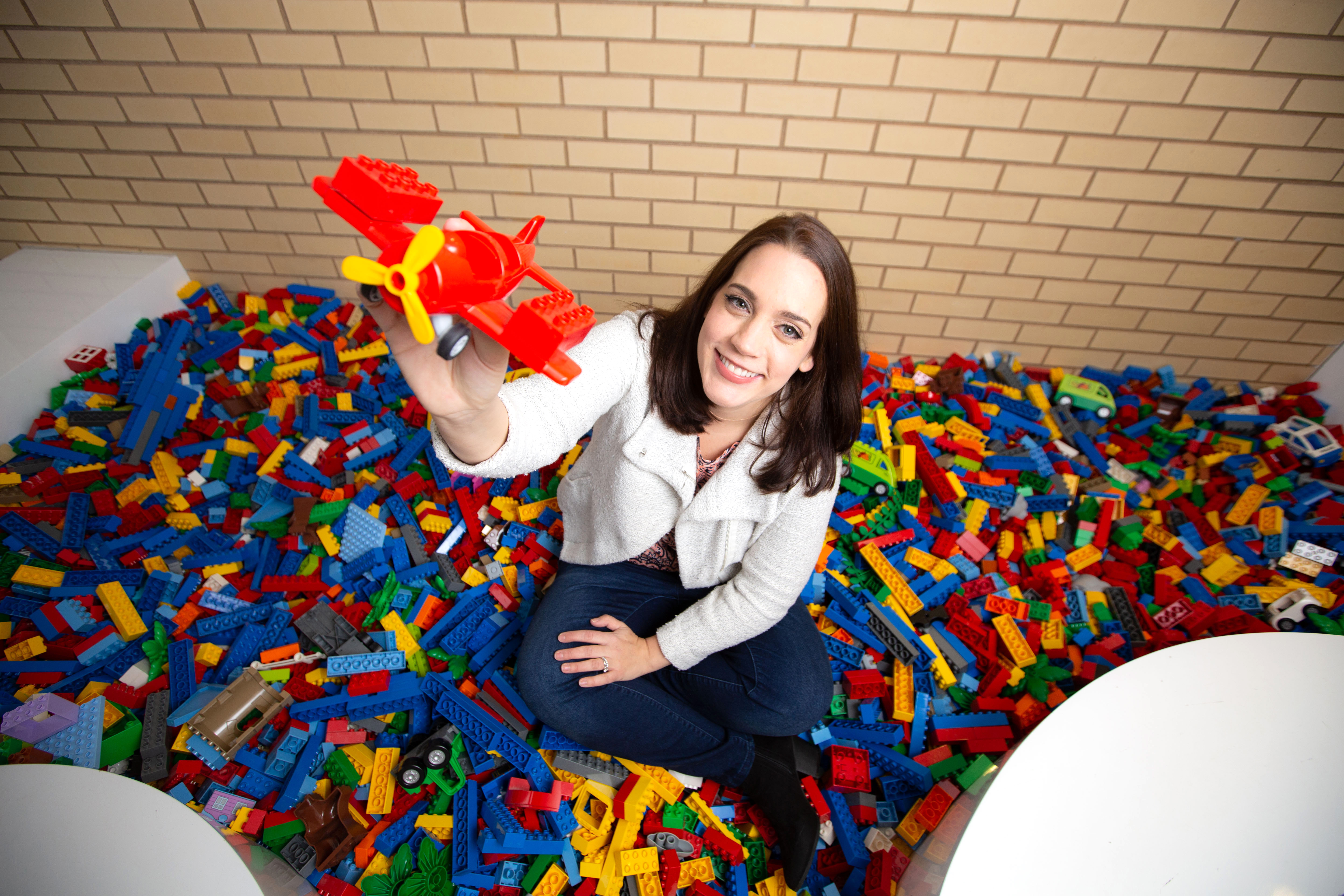Amanda Madore in a Lego pit