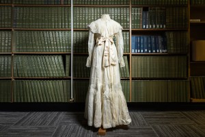 Back view of the graduation dress of Jessie McNall from 1903