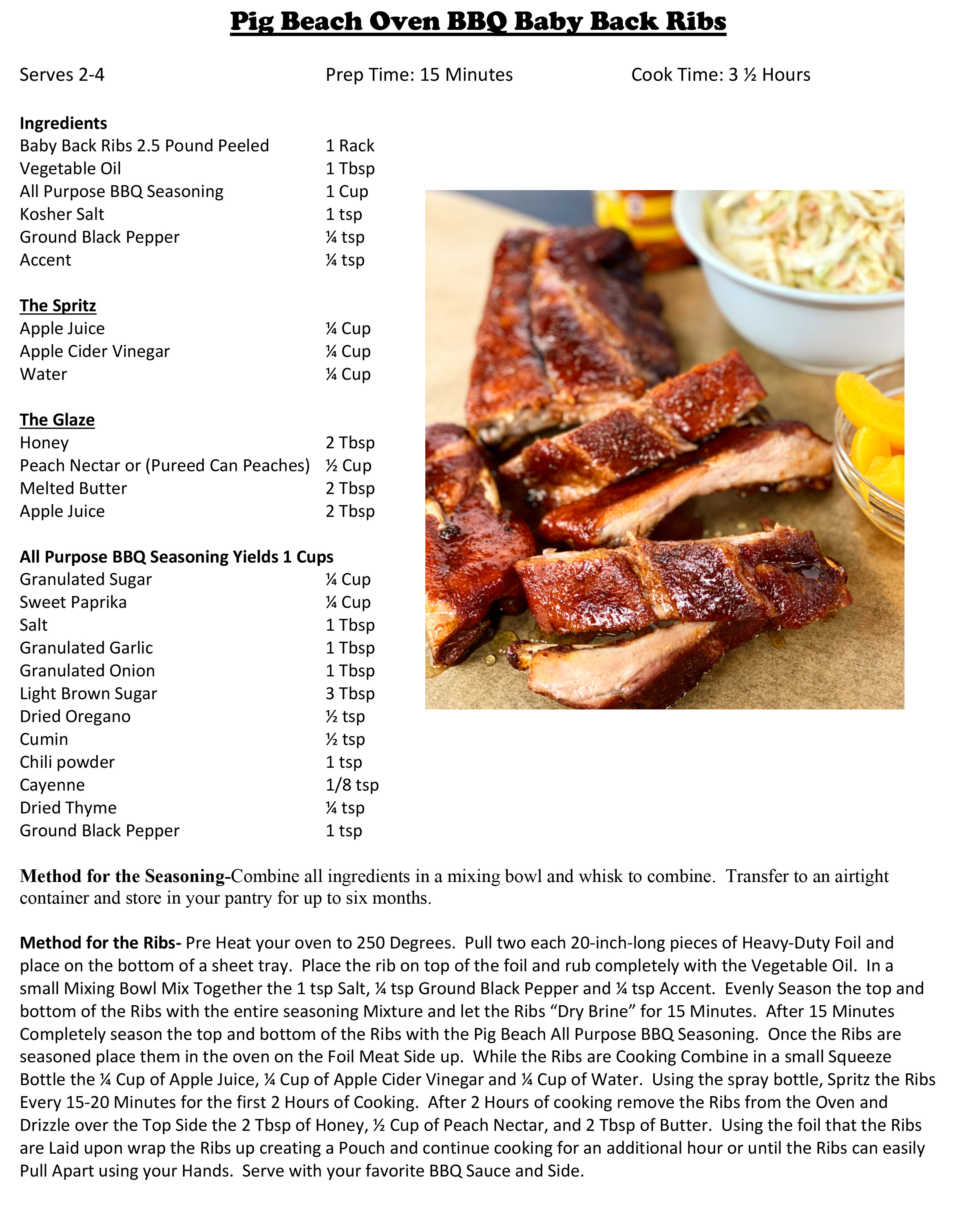 Recipe for oven barbeque ribs