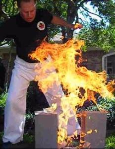 Brian Hossenlopp-Dakota '77 with a fire stunt. 