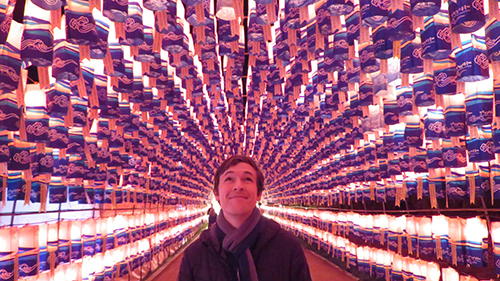 Matt McClure '16 at a lantern festival.