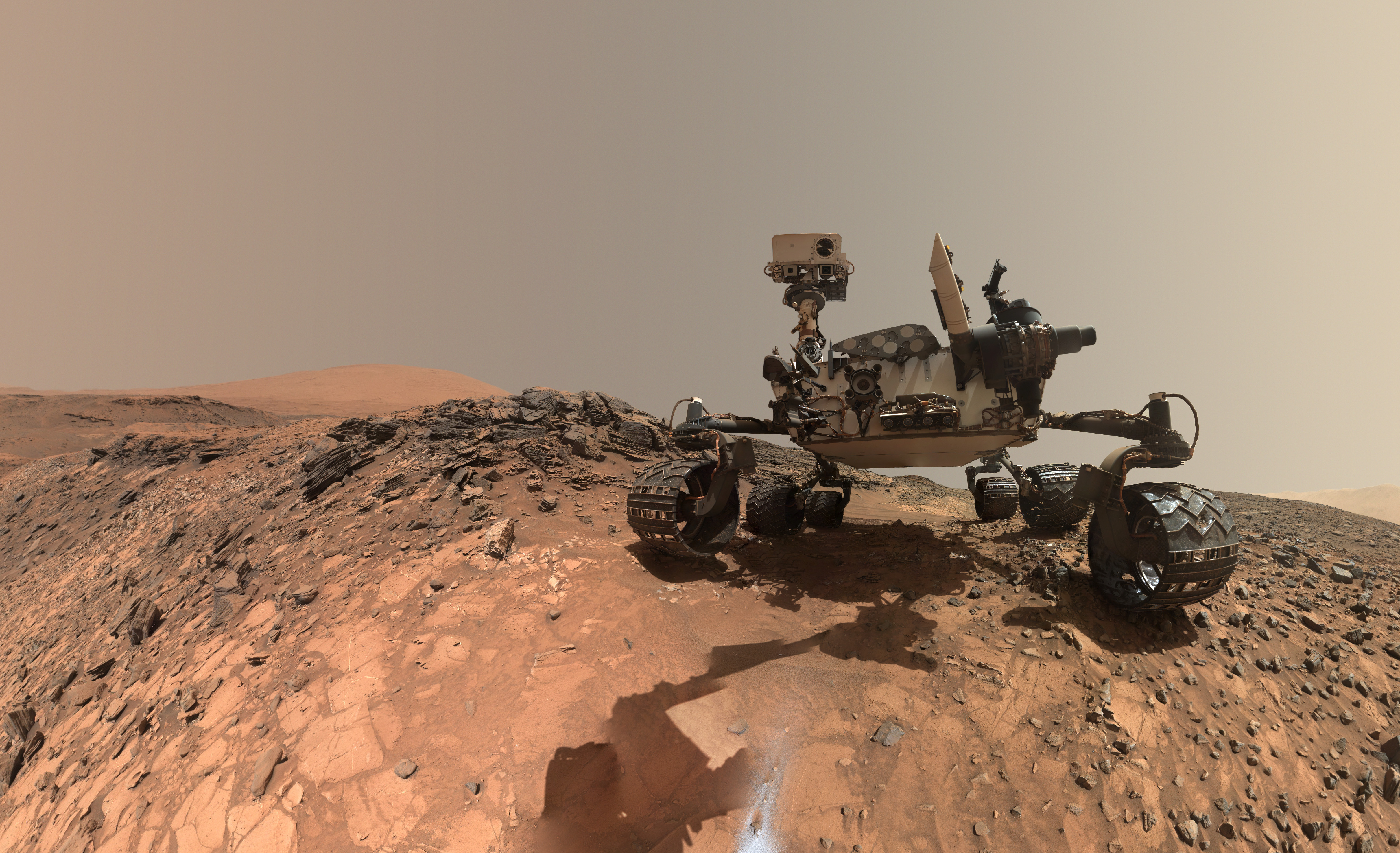 A selfie taken by the Mars Curiosity Rover.