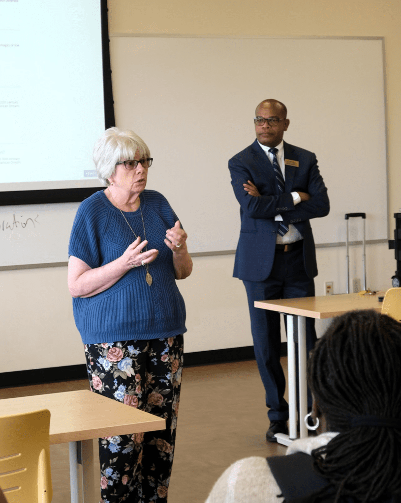 Professor address a class