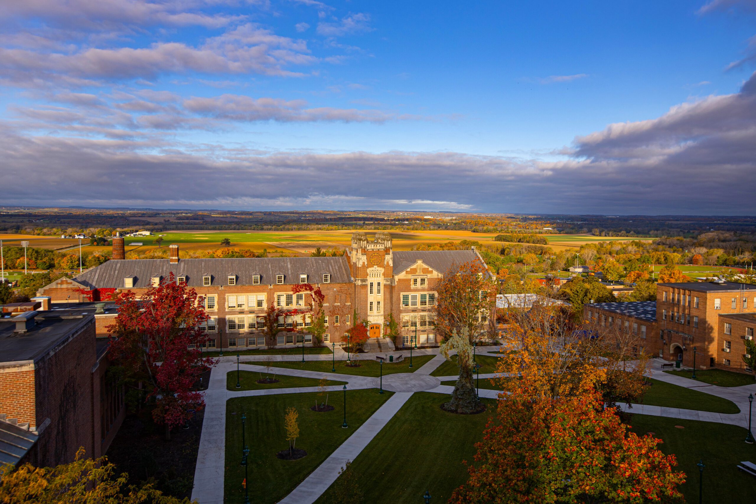 An overview of campus from above