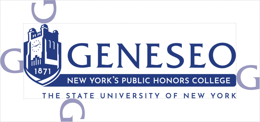 clearspace Primary logo surrounded by the "G" from the wordmark to denote the amount of space allotment between the logo and surrounding elements
