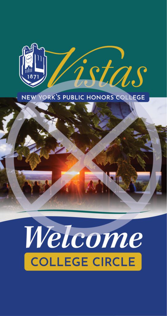Incorrect Vistas Welcome College Circle light pole banner