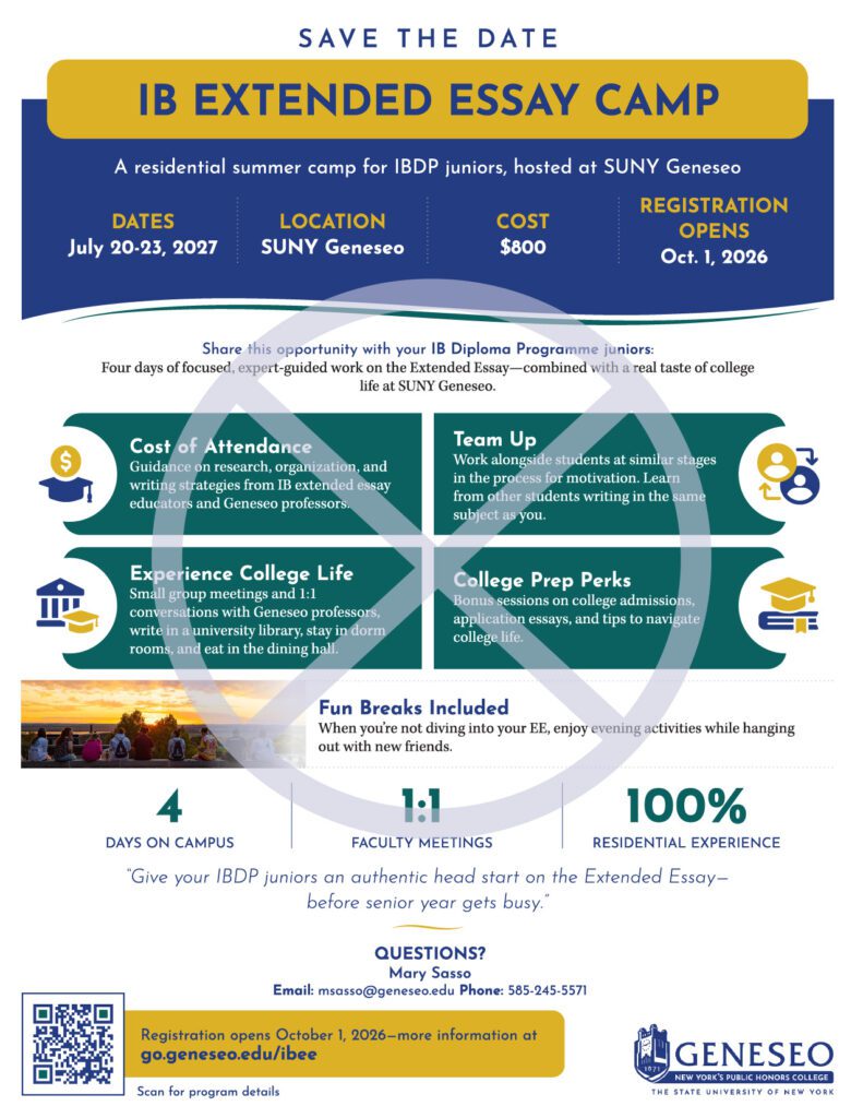 Incorrect IB Extended Essay Camp Save the Date Flyer