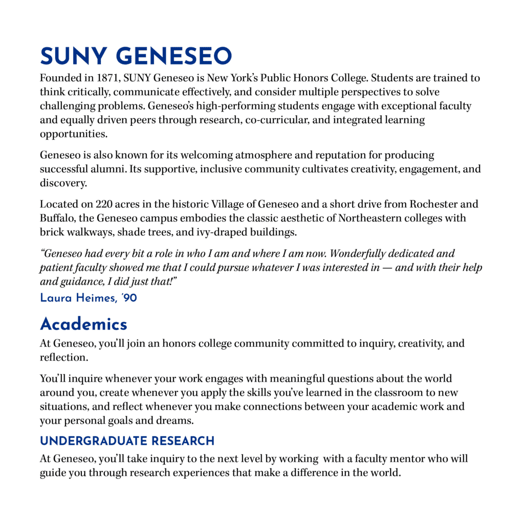 Example of typeface hierarchy