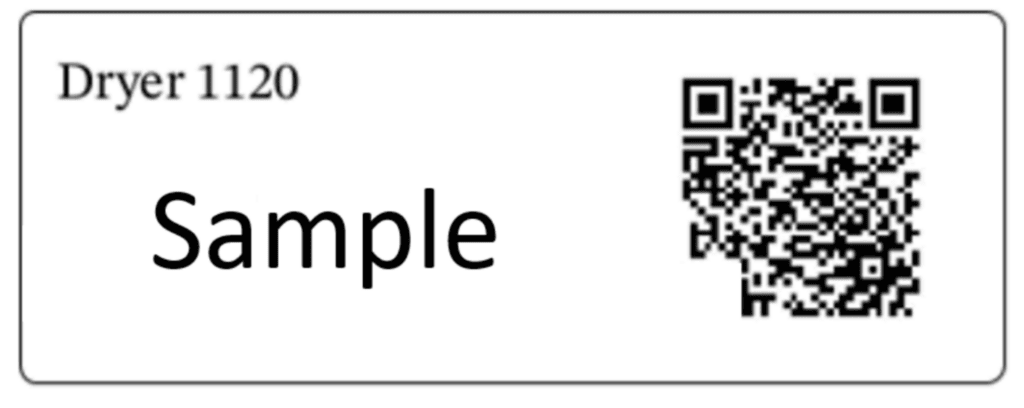 Sample QR code for a specific machine