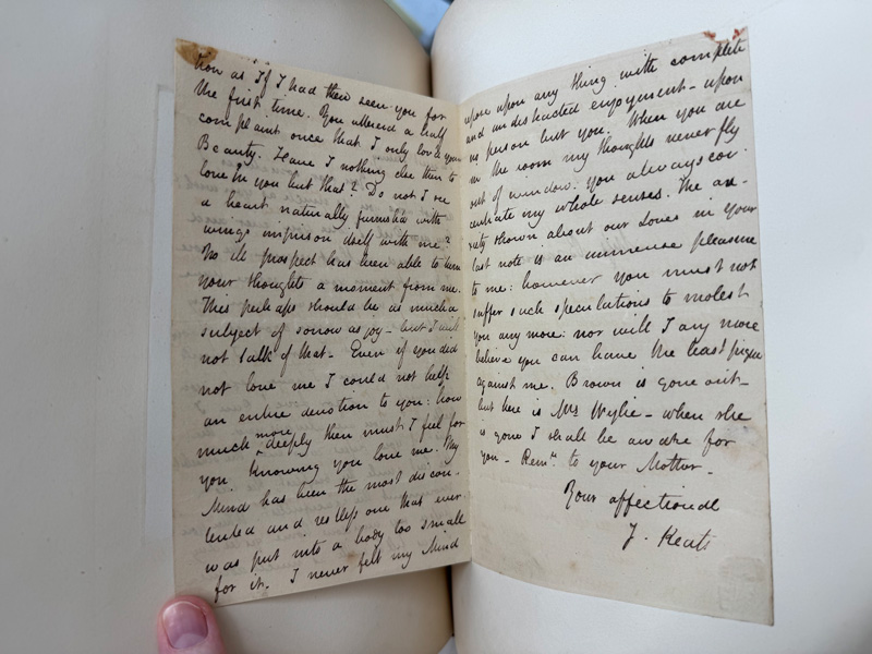 A letter from John Keats