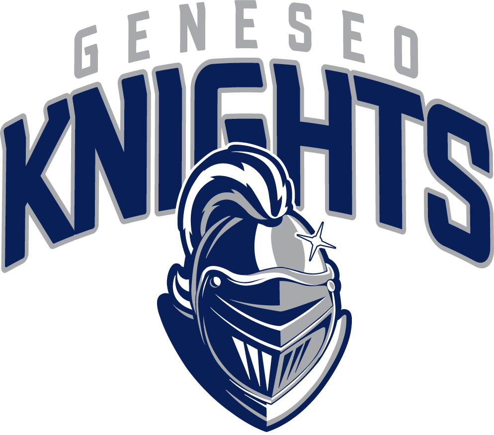 Secondary_wKNIGHTS_GeneseoAbove_2C Secondary logo with Geneseo Knights wordmark two color