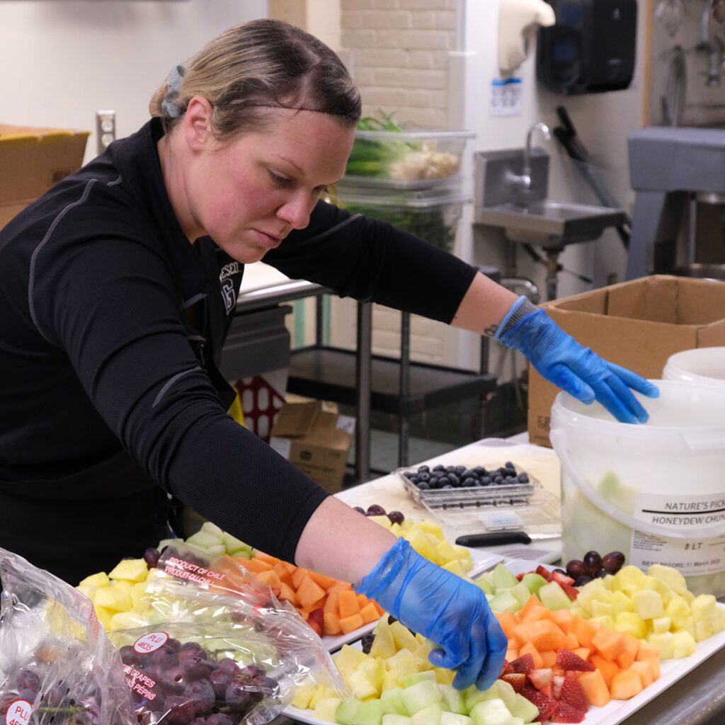 Chef Marissa DioGuardi creates a colorful fruit platter.