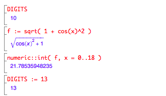 Manipulating DIGITS controls numeric precision and accuracy