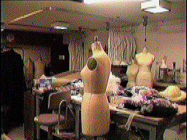 costume shop with fitting room