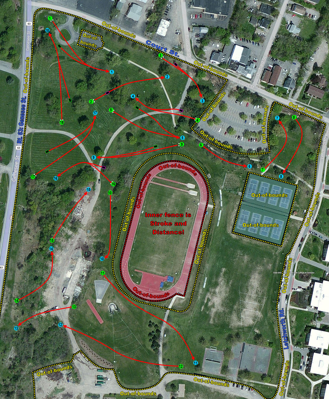 Out of date map of possible course expansion