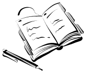clip art of book and pen