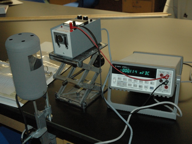 Lab equipment on a table.