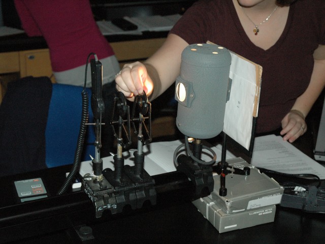 Lab equipment on a table.